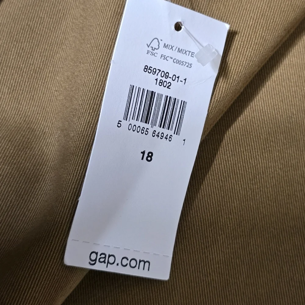 nwt GAP boys size‎ 18 Tech Skinny Pants Adjustable Waist Flat Front Tan